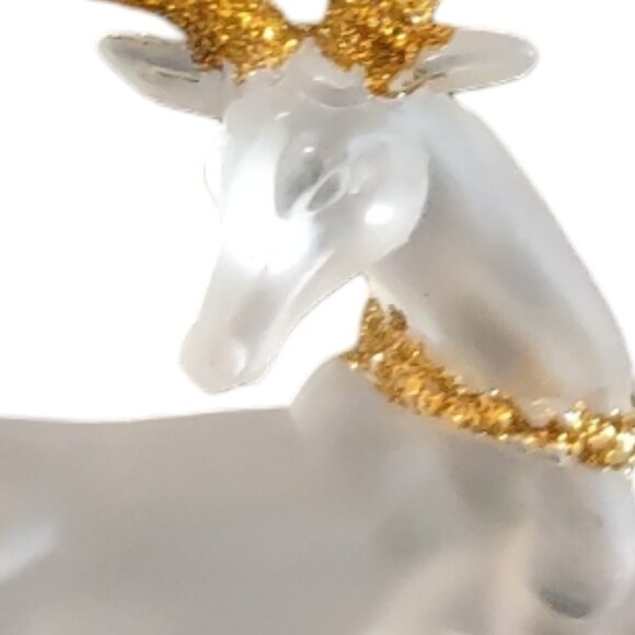 Frosted Reindeer with Gold Glitter Antlers & Hooves - Picture 2 of 5